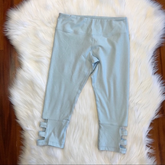 Scorpio Sol Pants - {Scorpio Sol} Pale Blue Cropped Workout Leggings
